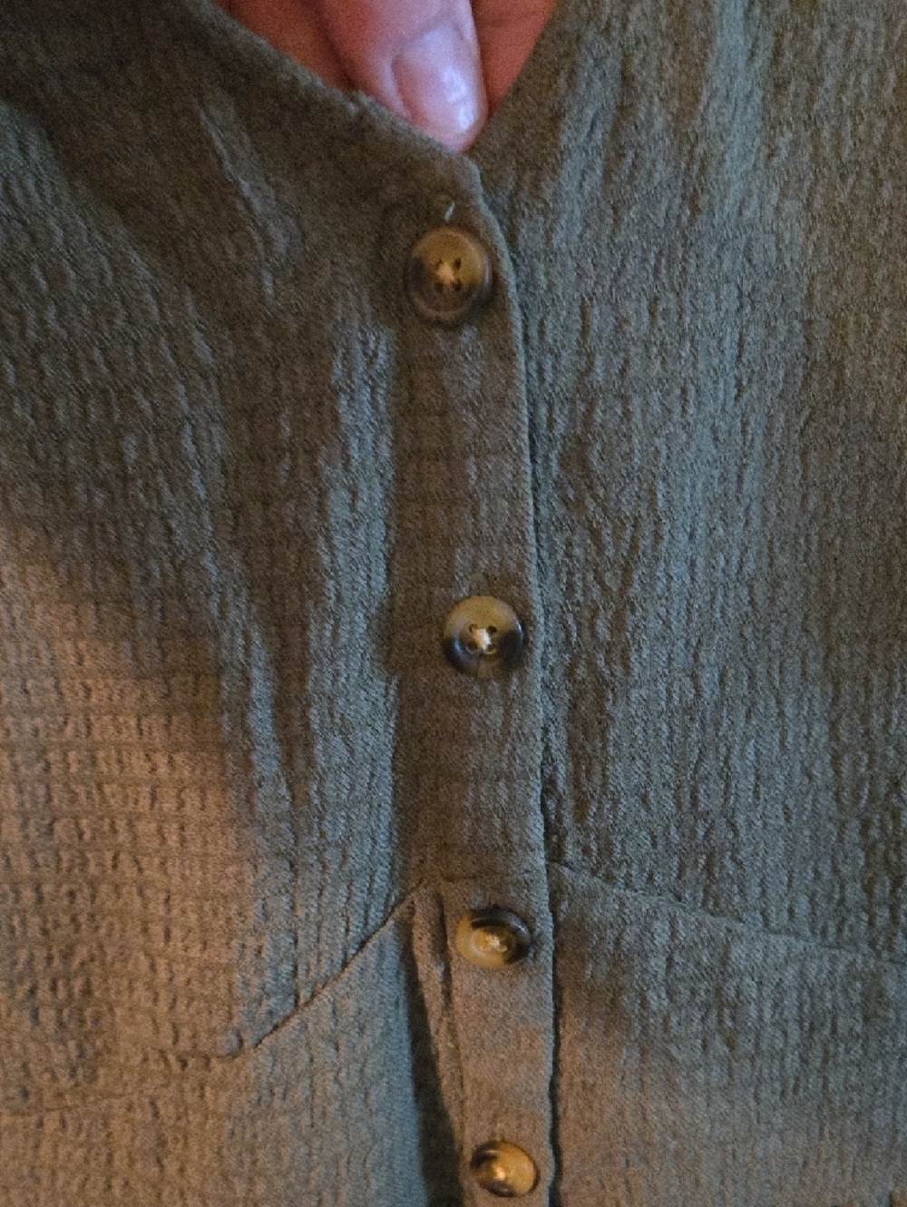 Torrid Olive Green Peplum Button Front Top - Picture 4 of 7